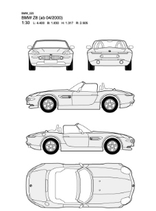 宝马bmw z8(ab 04 2000)汽车线稿图片