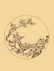 圆形折枝梅花图片