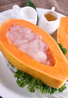 木瓜炖雪蛤图片